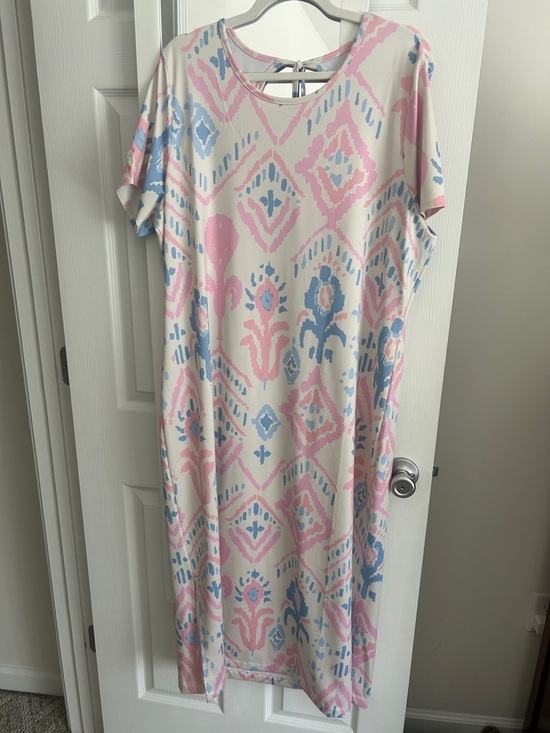 Dudley Stephens Dresses & Skirts - Dudley Stephens Pink & Blue Patterned Maxi Dress